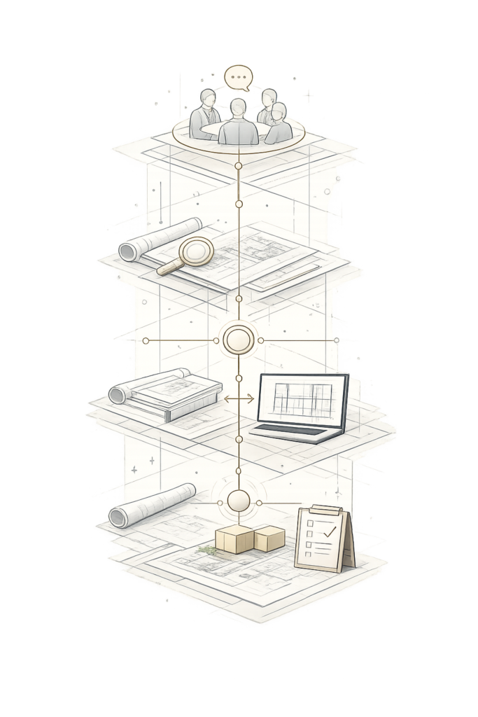Organised BIM and Revit production support structure visual