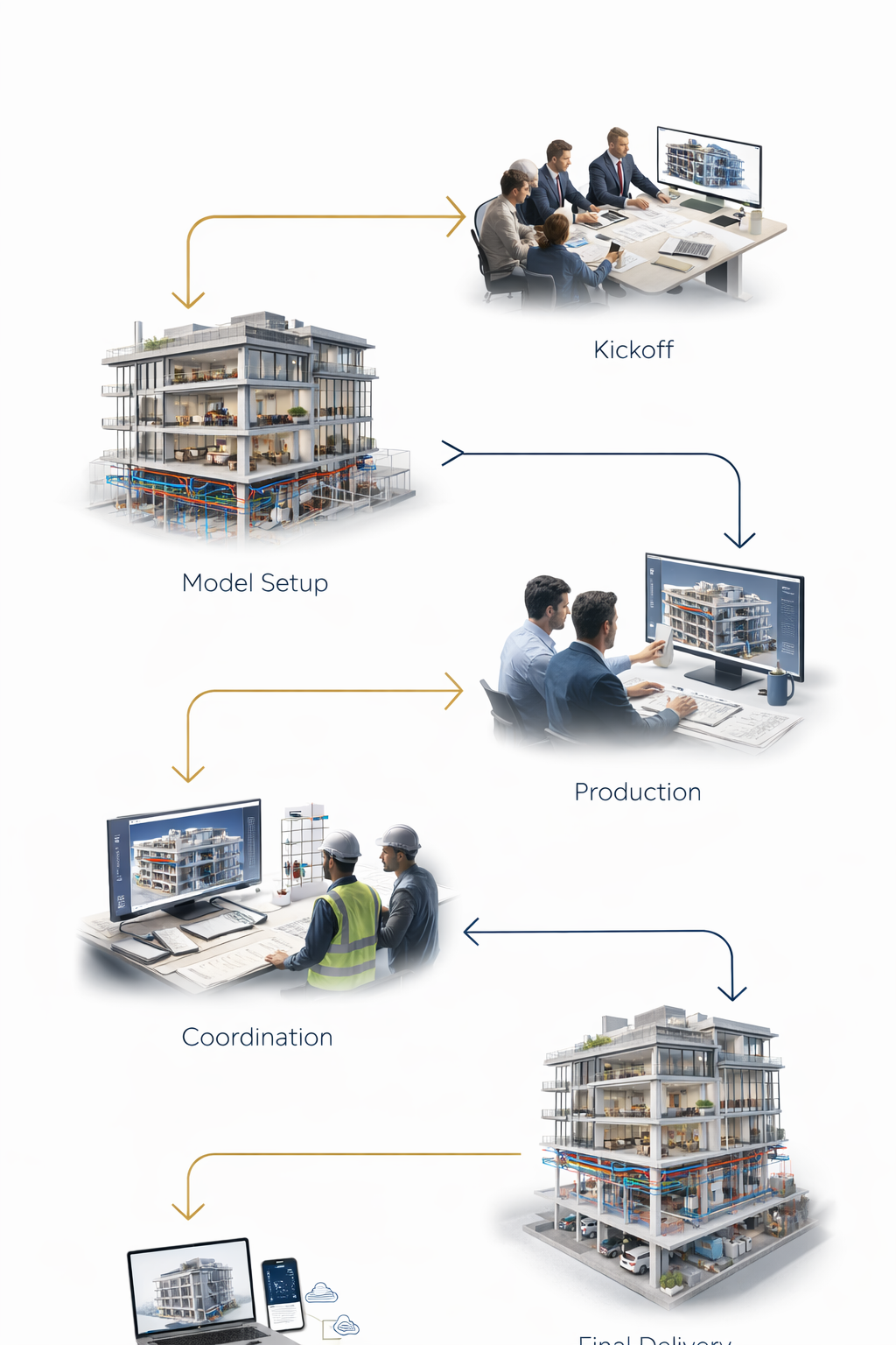 Visual representation of a structured BIM delivery process